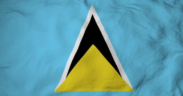 Waving Flag Saint Lucia Rendering — Vídeo de Stock