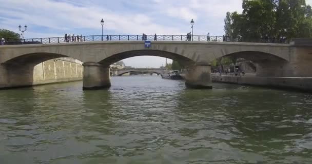 Bateau Mouche Sailing Seine Passing Pont Archevch Paris — Video