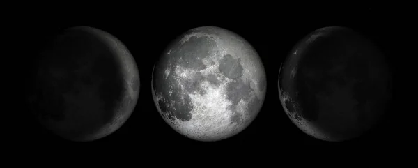 Digitally generated photograph of the moon phases showing the 