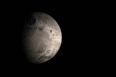 Digitally generated photograph of the dwarf planet Ceres.