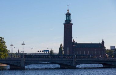 Stockholm, İsveç - 22 Haziran 2019 Stockholm Belediyesi (İsveççe: Stockholms stadshus veya Stadshuset) Kungsholmen adasının doğu ucunda bulunan belediye meclisi binasıdır..