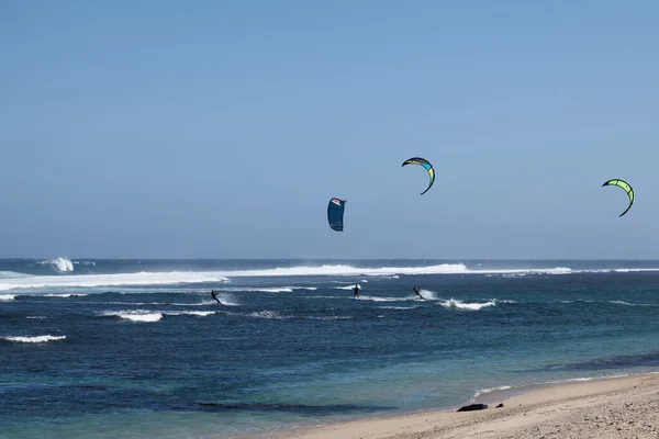 Saint Pierre Reunion June 2017 People Enjoying Kite Surfing Lunch — Foto de Stock