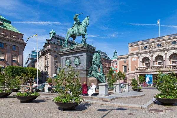 Стокгольм Швеция Июня 2019 Года Статуя Густава Адольфа Возведена 1796 — стоковое фото