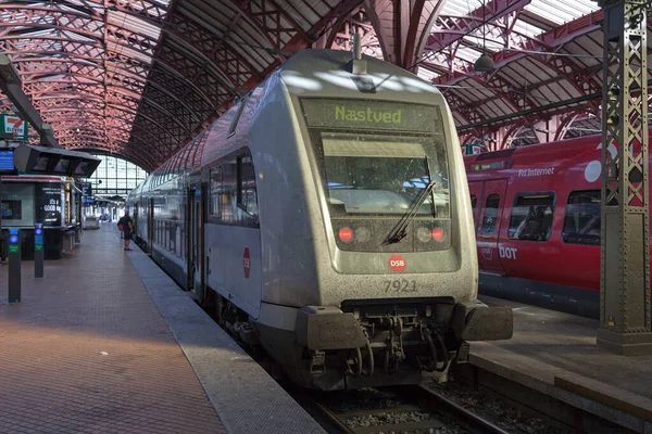 Копенгаген Данія Червня 2019 Бомбардирський Поїзд Центральному Вокзалі Копенгагена — стокове фото