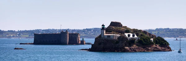 Carantec França Julho 2021 Vista Panorâmica Ilha Louet Carantec Chateau — Fotografia de Stock