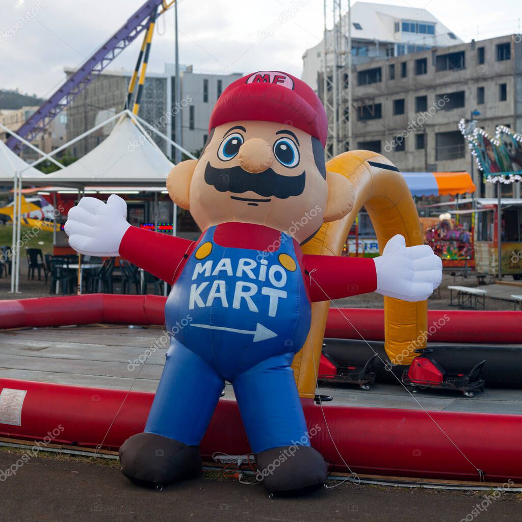 Saint Denis, Reunion December 15 2016 Inflated Mario Bros with