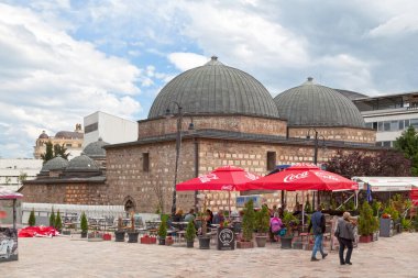 Üsküp, Kuzey Makedonya - 21 Mayıs 2019: Eski Üsküp Bölgesindeki Davut Paşa Amam, eski SFR Yugoslavya topraklarındaki en önemli hamamlardan biri. 1484 'te inşa edilmiş..