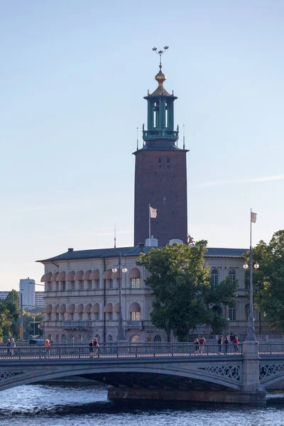 스톡홀름 스웨덴 2019 스톡홀름 스웨덴어 Stockholms Stadshus Stadshuset 충청남도의 건물이다 — 스톡 사진