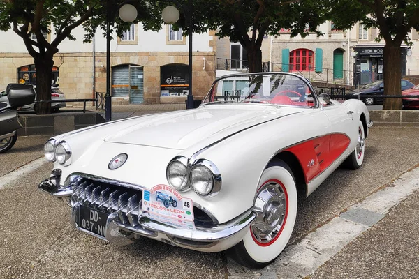 Morlaix France May 2022 1958 Chevrolet Corvette Convertible Parked Parking — Stock Photo, Image