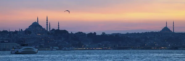 Istanbul Turquie Juillet 2019 Vue Panoramique Ville Coucher Soleil Avec — Photo