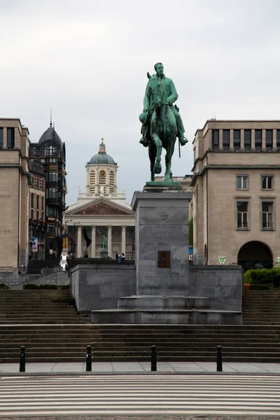 Brussels Belgium August 2017 Statue King Albert Mont Des Arts — Stockfoto