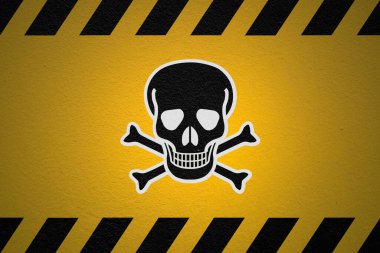 Black striped yellow background with a Danger Poison Sign and a light effect to dramatize the whole.