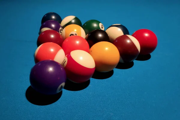 Close-up on pool balls pyramid