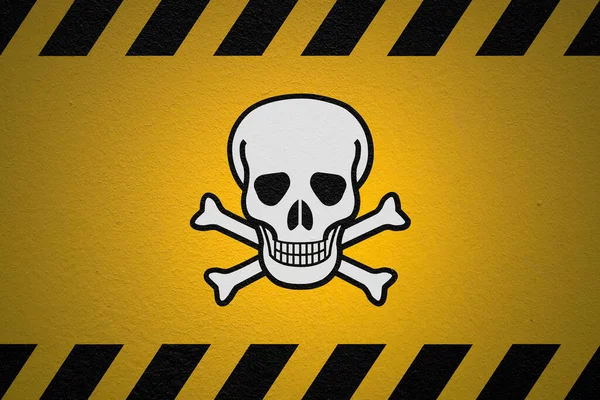Black striped yellow background with a Danger Poison Sign and a light effect to dramatize the whole.