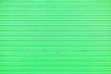 Full frame close-up on a green iron shutter.
