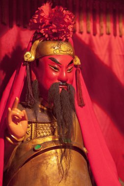 Statue of Guan Yu, a military general deified in the 6th century and is still worshipped today as a bodhisattva in Buddhist tradition and as a guardian deity in Chinese folk religion and Taoism.