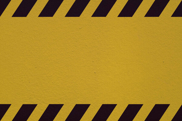 Black striped yellow background with copy space for customized warning sign