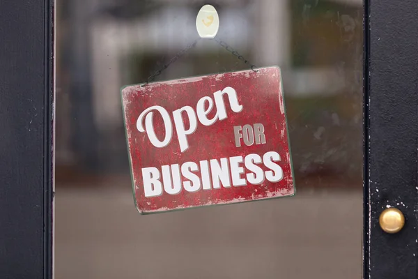 Red Open Sign Written Open Business — Foto de Stock