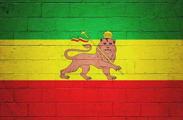 Flagga Rastafari Målade Betongvägg — Stockfoto