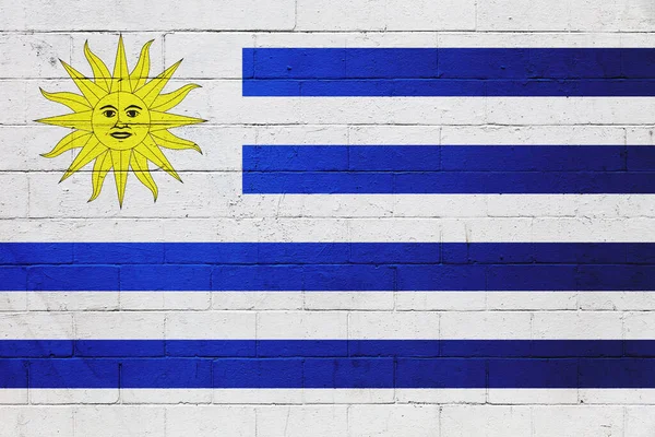 Flagga Uruguay Målad Betongvägg — Stockfoto