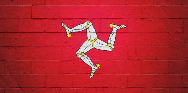 マンン島の旗が岩壁に描かれている — ストック写真