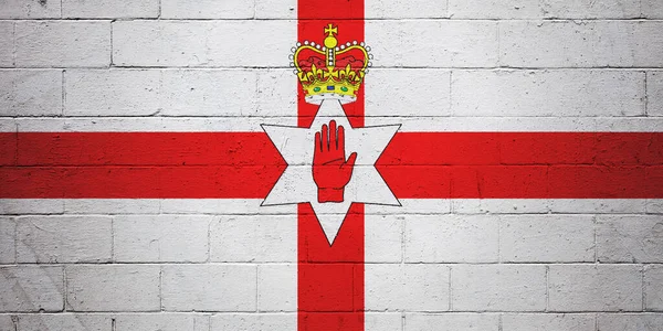 Vlag Van Noord Ierland Geschilderd Een Muur Van Sintelblokken — Stockfoto