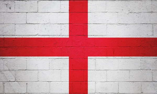 Vlag Van Engeland Geschilderd Een Muur Van Sintelblokken — Stockfoto