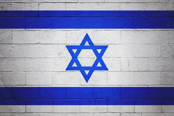Flag Israel Painted Cinder Block Wall — Stock Photo, Image