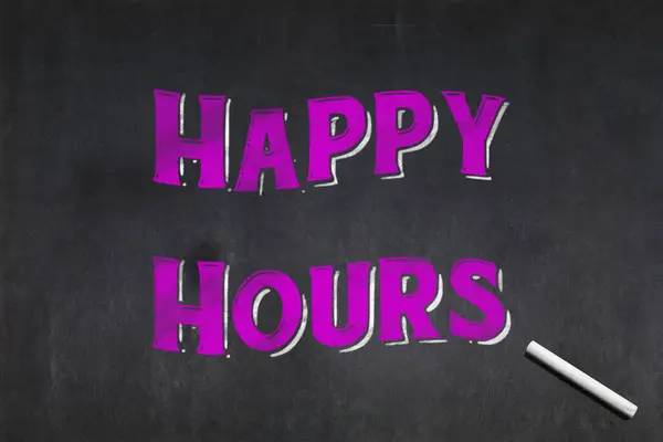 Tableau Noir Avec Écrit Milieu Happy Hours — Photo