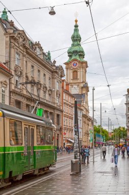 Graz, Avusturya - 28 Mayıs 2019: Roma Katolik Kutsal Kan Kilisesi Graz şehrinde yer almaktadır..