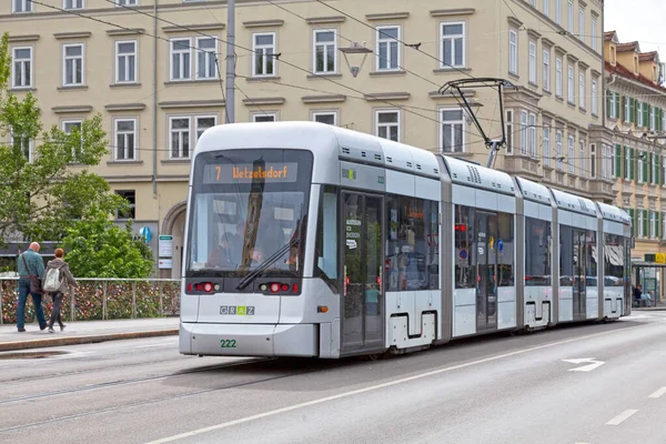 stock image Graz, Austria - May 28 2019: Tramway of the Line 7 in the city center.