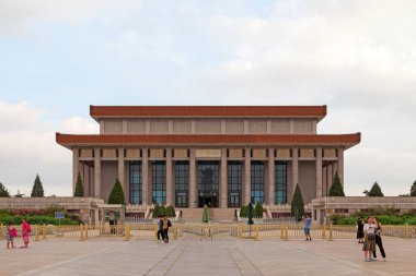 Pekin, Çin - 08 Ağustos 2018: Mausole of Mao.