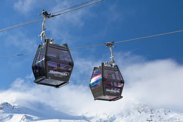 Pas Casa Andorra December 2019 Повітряні Трамваї Гірськолижного Схилу Грандвейра — стокове фото