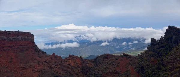 Trou Fanfaron Cratere Commerson Szélén Reunion Sziget Hauts Vulkáni Kráterének — Stock Fotó