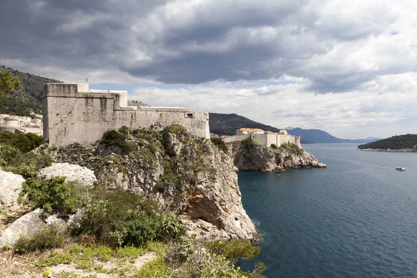 Fort Lovrijenac Muralhas Dubrovnik Com Vista Para Mar Adriático — Fotografia de Stock