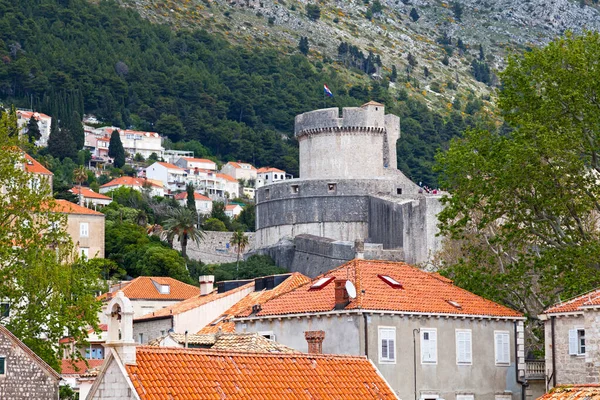Fortaleza Minceta Uma Das Quatro Fortalezas Das Muralhas Cidade Dubrovnik — Fotografia de Stock