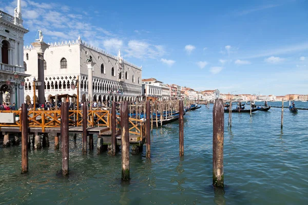 stock image Venice, Italy - March 07 2019: Dock opposite Piazza San Marco where the gondolas are moored.