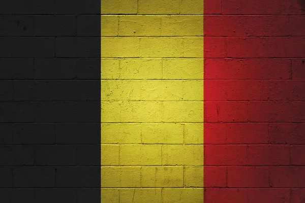 Belgiens Flagga Målad Betongvägg — Stockfoto