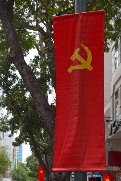 Close Uma Bandeira Partido Soviético Saigon — Fotografia de Stock