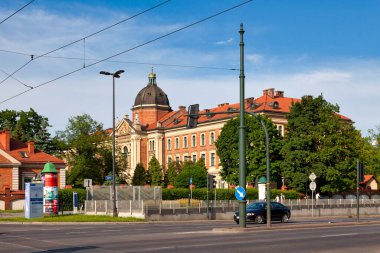 Krakow, Polonya - Haziran 06 2019: Cracow Ekonomi Üniversitesi, Polonya 'nın beş devlet ekonomi üniversitesinden biridir..