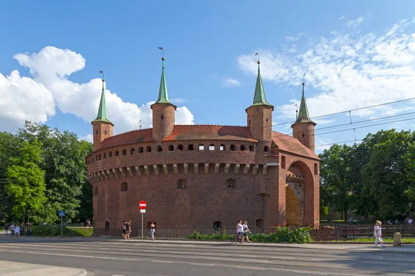Krakau Polen Juni 2019 Die Krakauer Barbican Ist Ein Verteidigungstor — Stockfoto