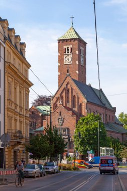 Krakow, Polonya - Haziran 06 2019: Yerlerinden edilen Karmelitler Manastırı.