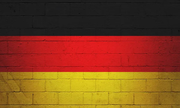Flaga Niemiec Namalowana Ścianie Pustaka — Zdjęcie stockowe