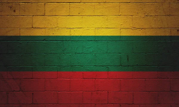 Litauens Flagga Målad Betongvägg — Stockfoto