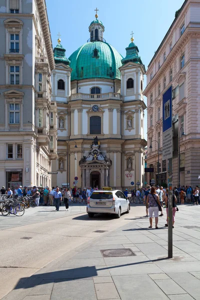 Вена Австрия Июня 2018 Петерскирхе Английском Языке Церковь Петра Барочная — стоковое фото