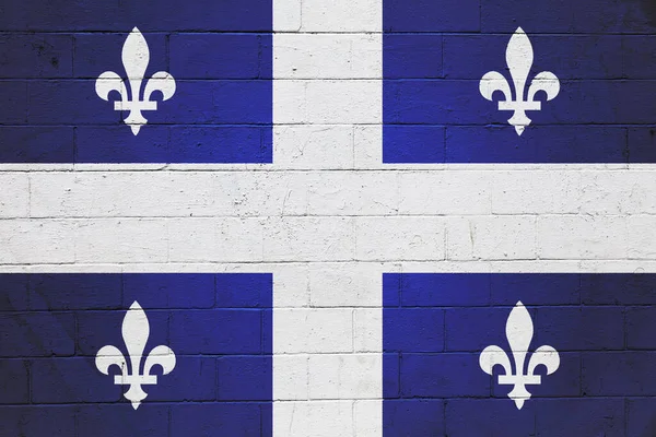 Flaga Quebecu Namalowana Ścianie Pustaka — Zdjęcie stockowe