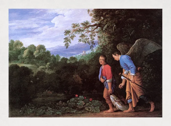 Tobias Και Άγγελος Του Adam Elsheimer Ζωγραφισμένα 1606 — Φωτογραφία Αρχείου