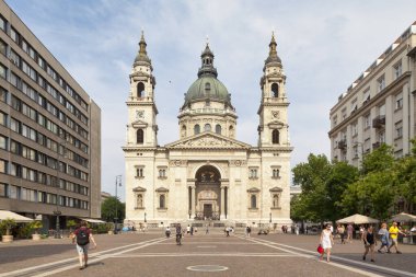 Budapeşte, Macaristan - 21 Haziran 2018: Aziz Stephen Bazilikası, Macaristan 'ın ilk kralı Stephen' ın anısına yapılan bir Roma Katolik Bazilikası..