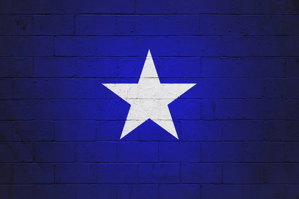Tuğla Duvarda Bonnie Mavisi Bir Bayrak — Stok fotoğraf