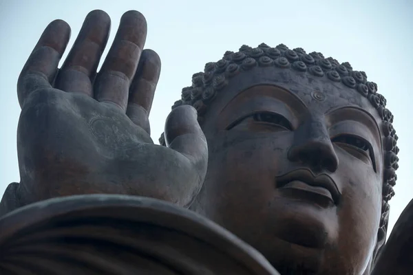 Bronsstaty Tian Tan Buddha Vid Lin Kloster Lantau Island Hongkong — Stockfoto